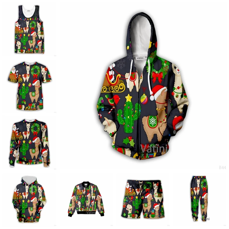 

New Fashion Men Women llama 3D Full Print Hoodies Harajuku Zipper Pullover Sweatshirt Unisex Casual Tracksuit G02
