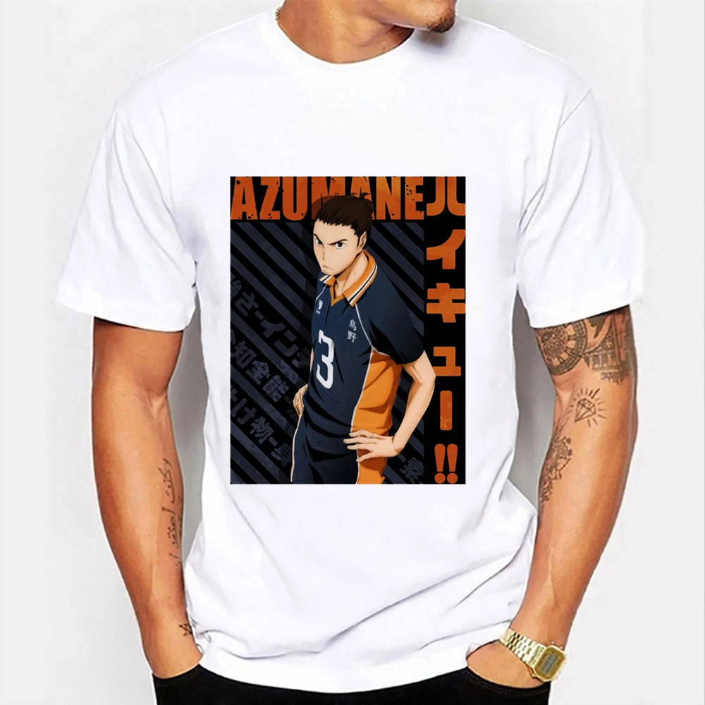 Футболка Haikyuu мужская оверсайз с коротким рукавом топ круглым вырезом в стиле