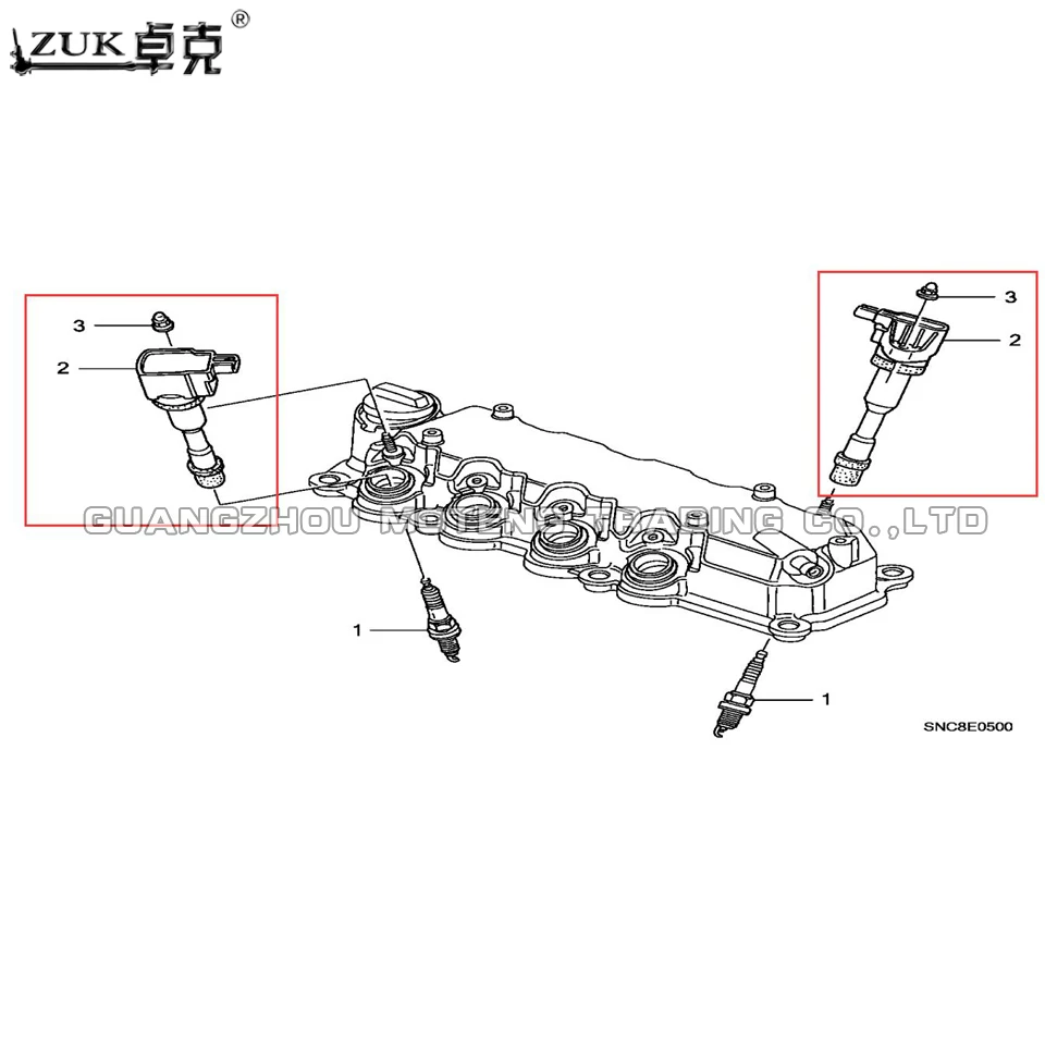 ZUK 8 шт./лот совершенно Новая высококачественная Катушка зажигания для HONDA For CIVIC