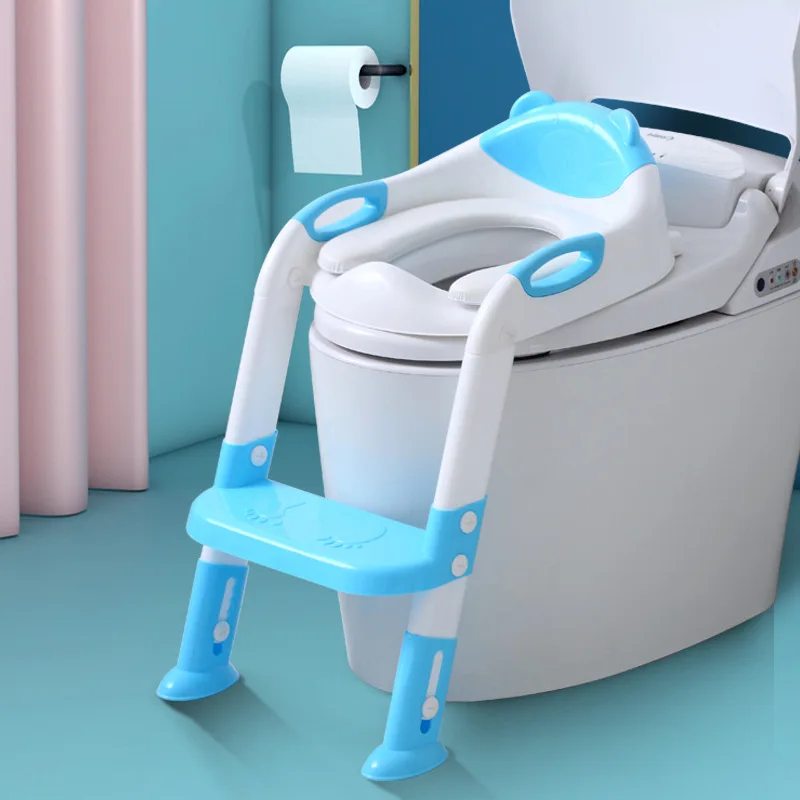 

Baby Potty Training Seats Baby Folding Toilet Training Potties Children Safety Handle Bowl Urinal Potties with Adjustable Ladder