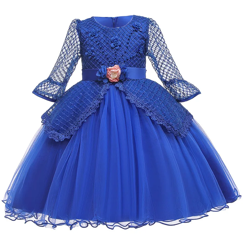 Vestido infantil/зимнее детское платье; платье принцессы с жемчужинами для девочек; свадебное платье с цветочным узором для девочек; Детские платья для девочек; праздничное платье