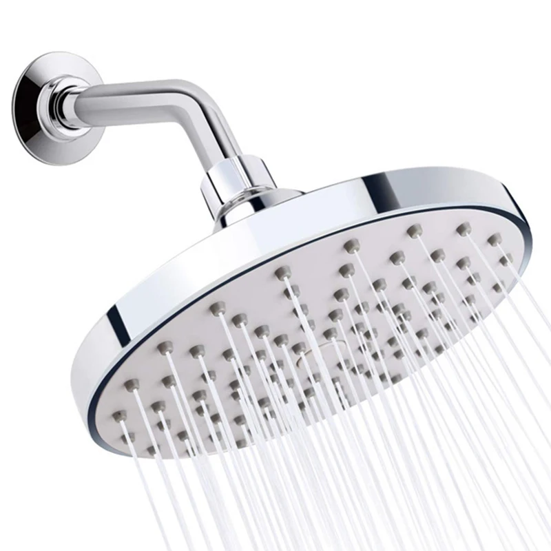 

Rain Shower Head 6in High Pressure Showerhead,Tool Free Installation- with Large Spray Surfaces and Nozzles for Delicate