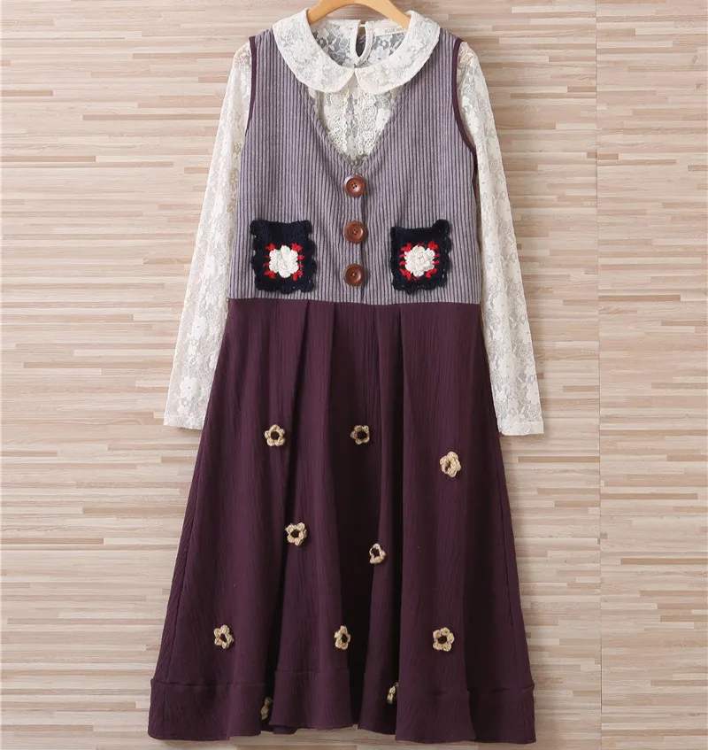 Кимоно женское в стиле хиппи винтажное замшевое Хлопковое платье трапеция бохо