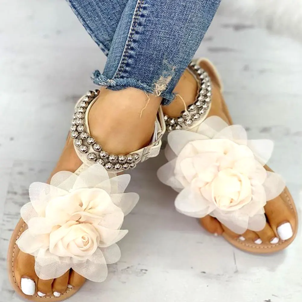

2021 Plus Big Large Size 43 Leisure Beach Vacation Comfortable Flat Summer Women Shoes Sandals Woman Flip Flops Shoes Woman