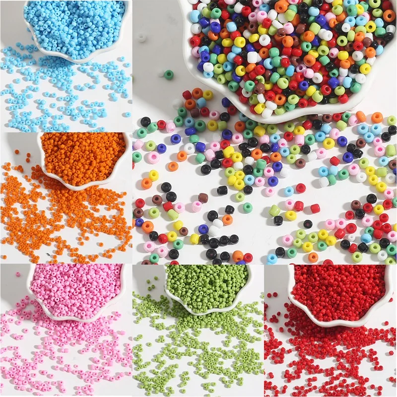 

2mm 3mm 4mm Small Glass Beads Seed Beads Charm Czech Beads Small DIY Beads For Kids Jewelry Making Spacer Loose Beads
