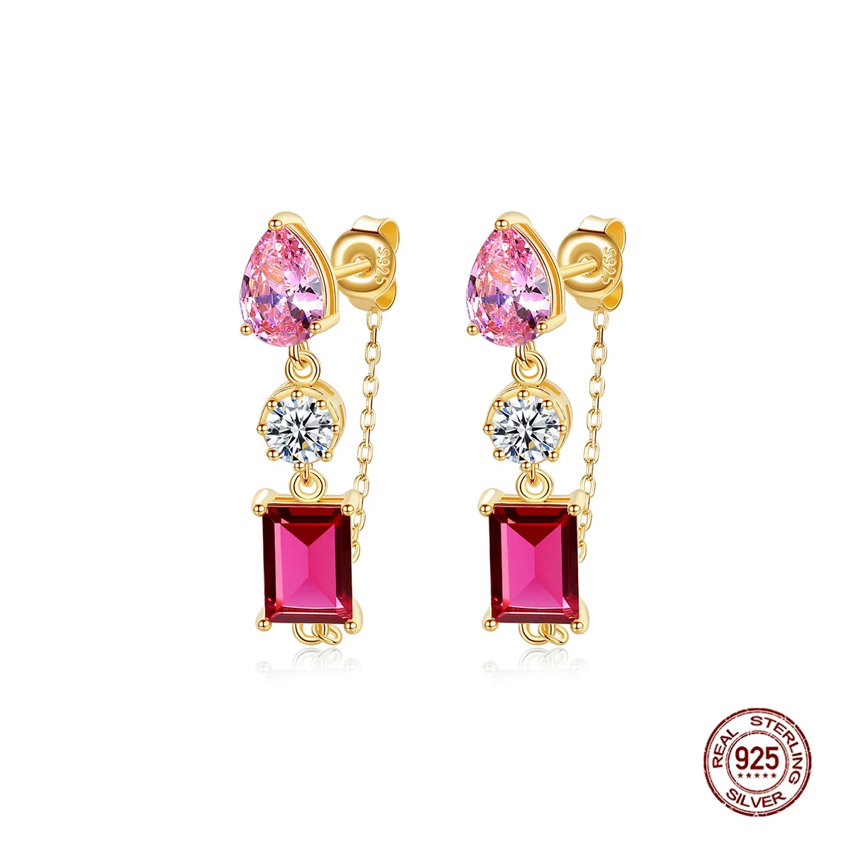 

Серьги из серебра 100% пробы в новом дизайне, ярко-красные аксессуары для ювелирных изделий, Прямая поставка