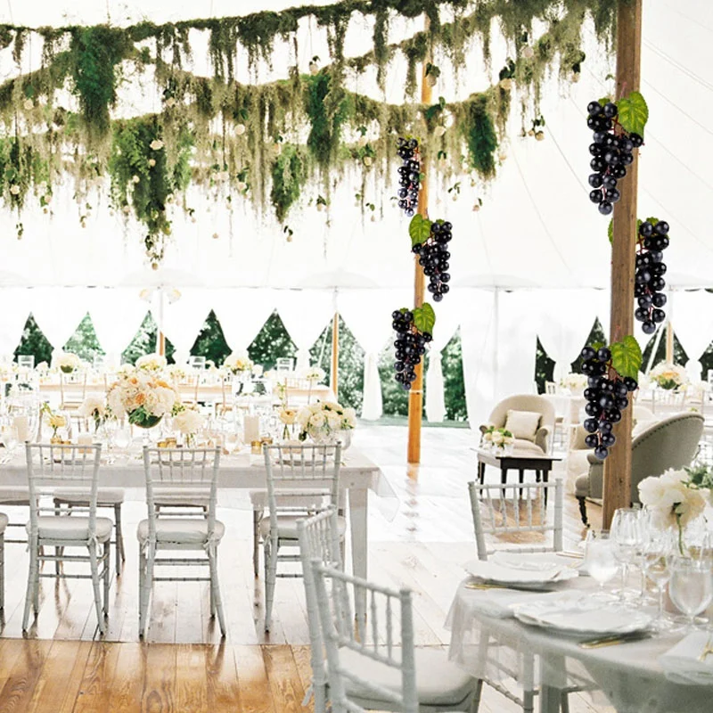 10 пучков искусственного черного винограда поддельные фрукты Дом Кухня вечерние