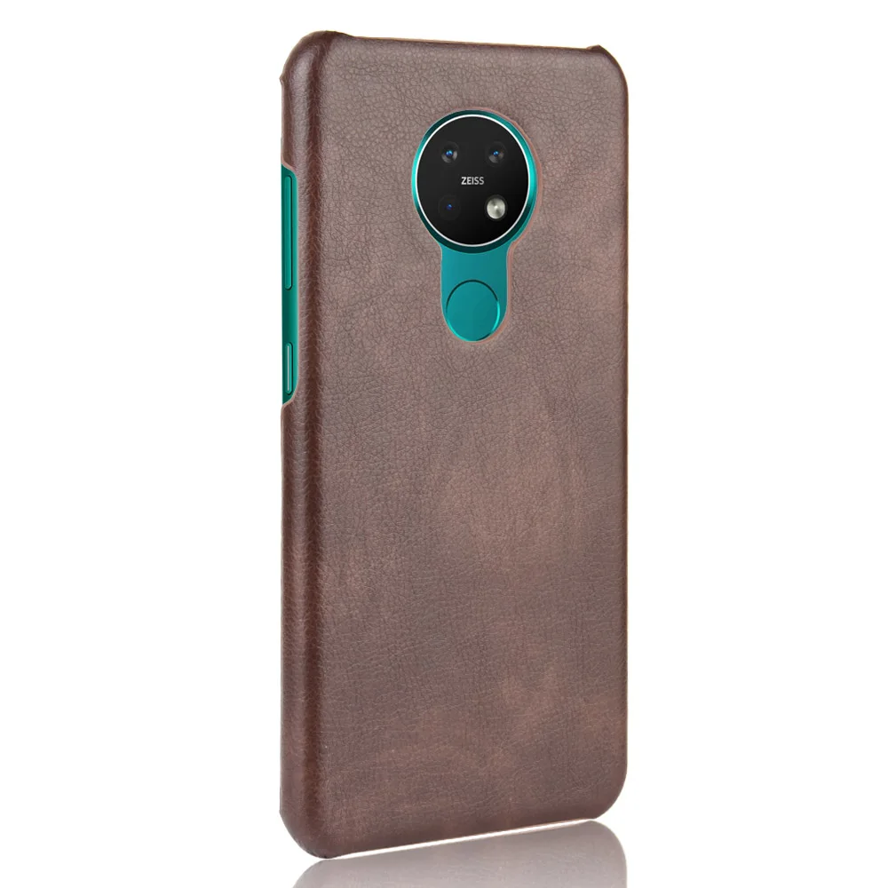 Для Nokia 7 2 чехол бизнес Litchi узор из искусственной кожи Жесткий ПК протектор задняя
