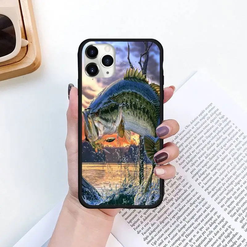 

Carp Fishing design pattern Phone Cases for iPhone 11 12 pro XS MAX 8 7 6 6S Plus X 5S SE 2020 XR Luxury brand shell funda coque