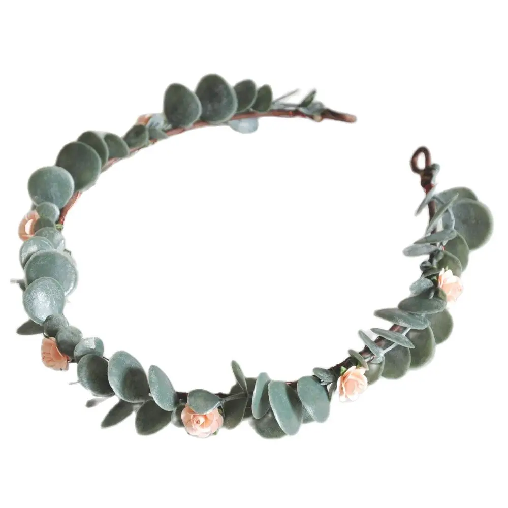 Листва лист эвкалипта Корона Ручной Работы абрикос свадебный душ примитивные