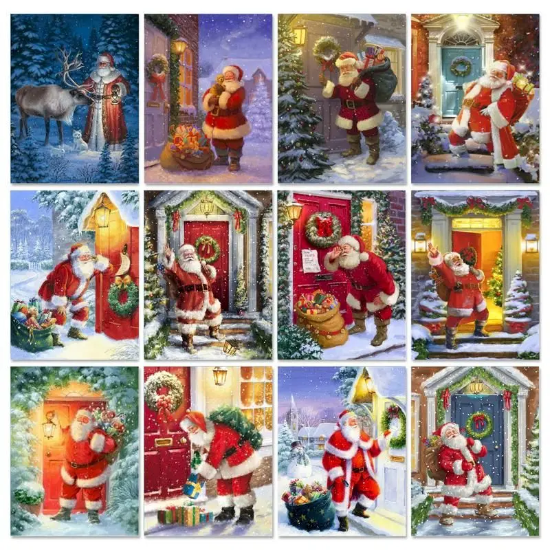 

Landscape Christmas Santa Claus Paint By Numbers Package Oil Paints Picture By Numbers Photo Home Decor Modern Kids Drawing