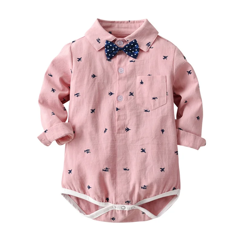 bunvel Baby Bodysuits Newborn Clothes Infant Toddler Kids Boys Rompers Butterfly Collar Dotting Floral Printing Bodysuit f |