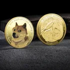 Памятные монеты, красивые, позолоченные, Dogecoin, с рисунком собаки, сувенир домашнее украшение, настольные украшения ручной работы