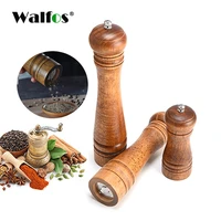 walfos kitchen tools salt and pepper mill solid wood pepper mill with strong adjustable ceramic grinder kitchen tools