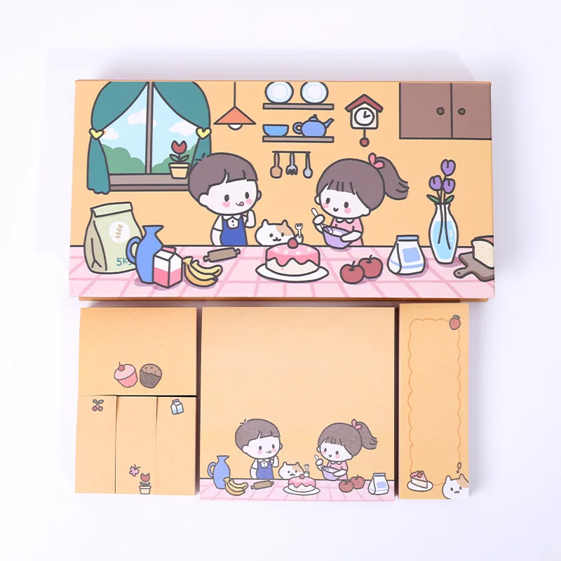 

Student Lovely Multi-functional Memo Pad Set Messagememo Padcartoon Notes Office School Supplies Sticky Note