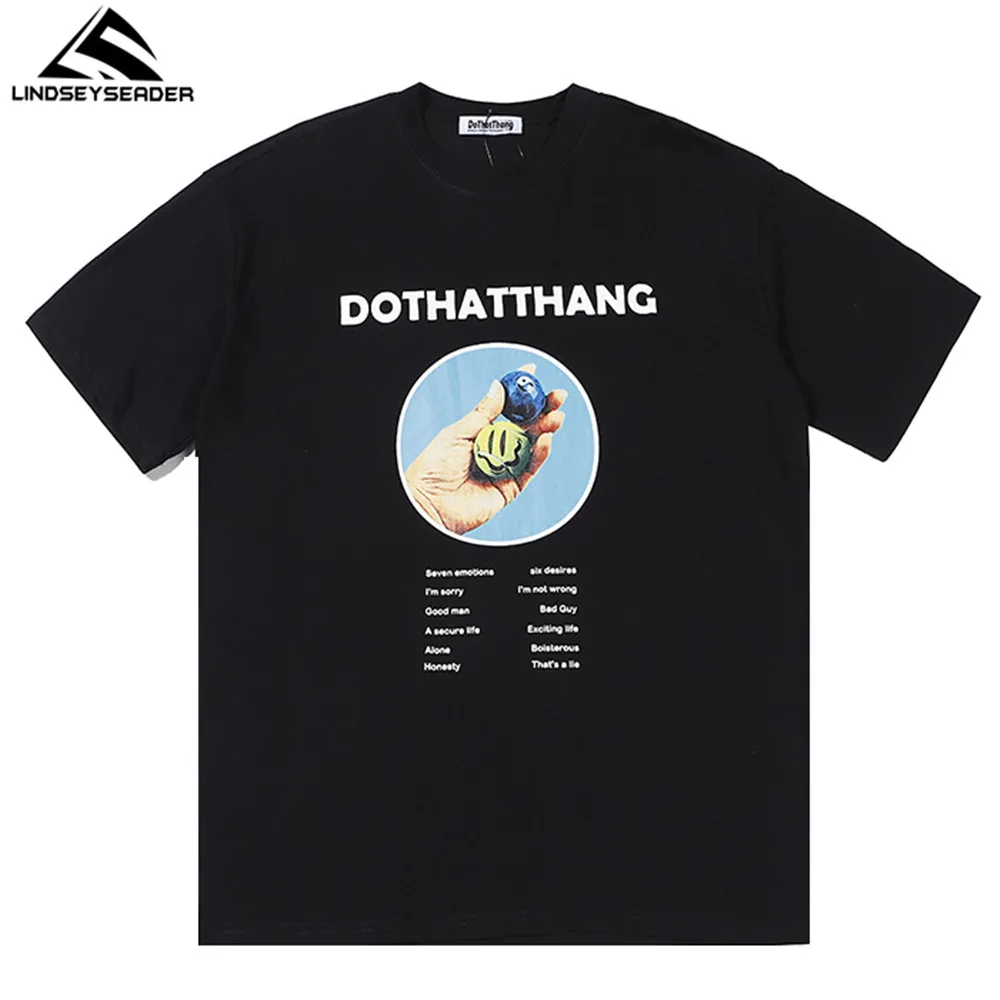 

LINDSEY SEADER Men's T-shirt Hip Hop Oversized Print 2021 Casual Harajuku Streetwear Summer Short Sleeve cotton Tops Tee Tshirt