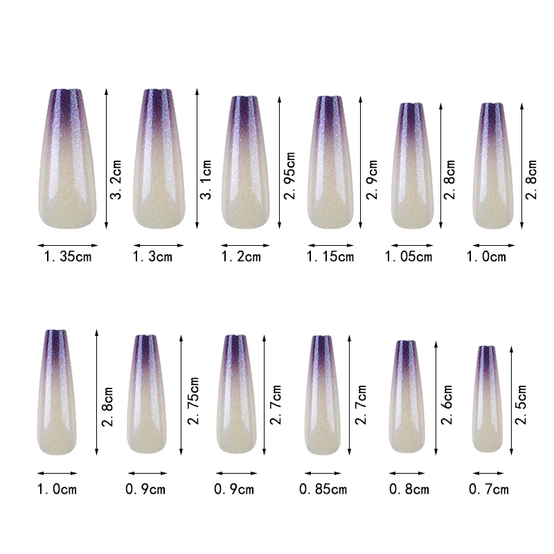 24 шт./корт. накладные ногти с блестками Типсы для ногтевого дизайна набор