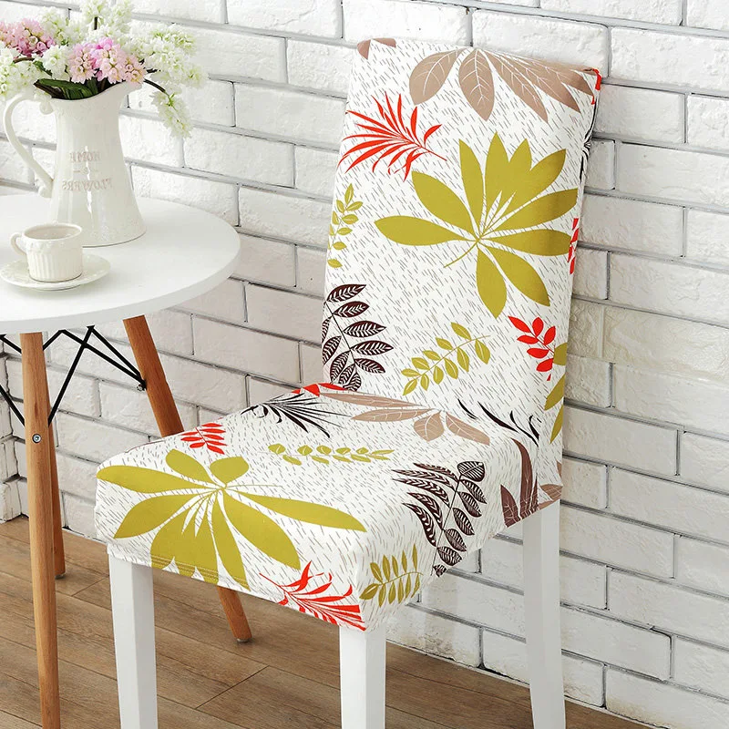 

Floral Printed Stretch Chair Cover High Elastic Seat Chair Covers Office Chair Slipcovers For Wedding Dining Room Office Banquet