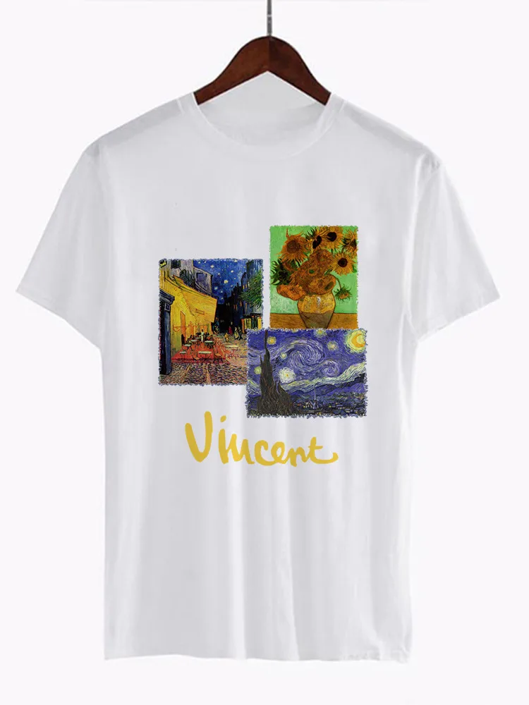 Van Gogh Art футболка Женская Топ Футболка с масляным принтом женская новая уличная Повседневная футболка графическая футболка в стиле Харадзюку Femme