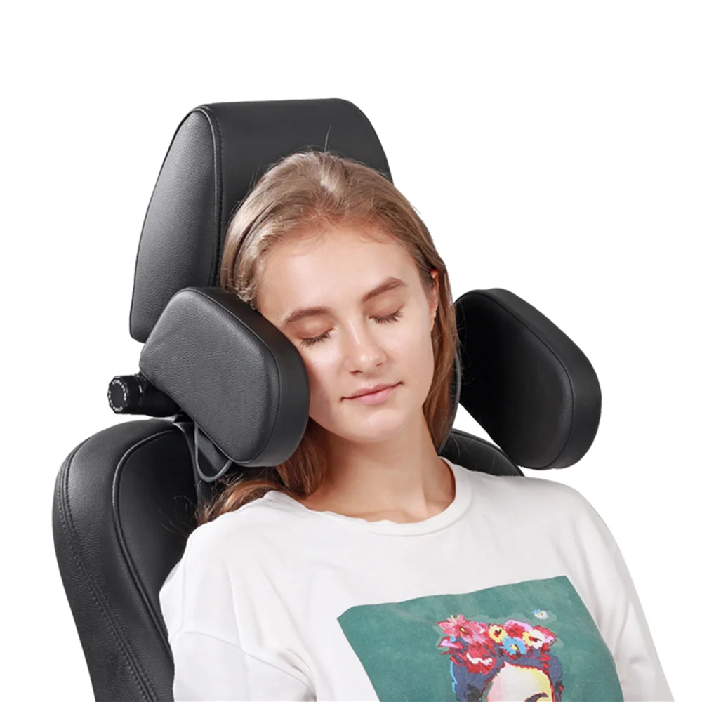 

Car Children Adults Headrest Pillow Pu Leather Head Neck Support Adjustable Travel Sleeping Headrest Cushion