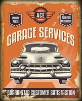 ace garage services metal tin sign poster wall plaque