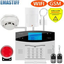 Tuya-sistema de alarma inteligente para el hogar, alarma antirrobo con cable inalámbrico, WIFI, GSM, Sensor de movimiento de humo de seguridad para el hogar de 433mhz