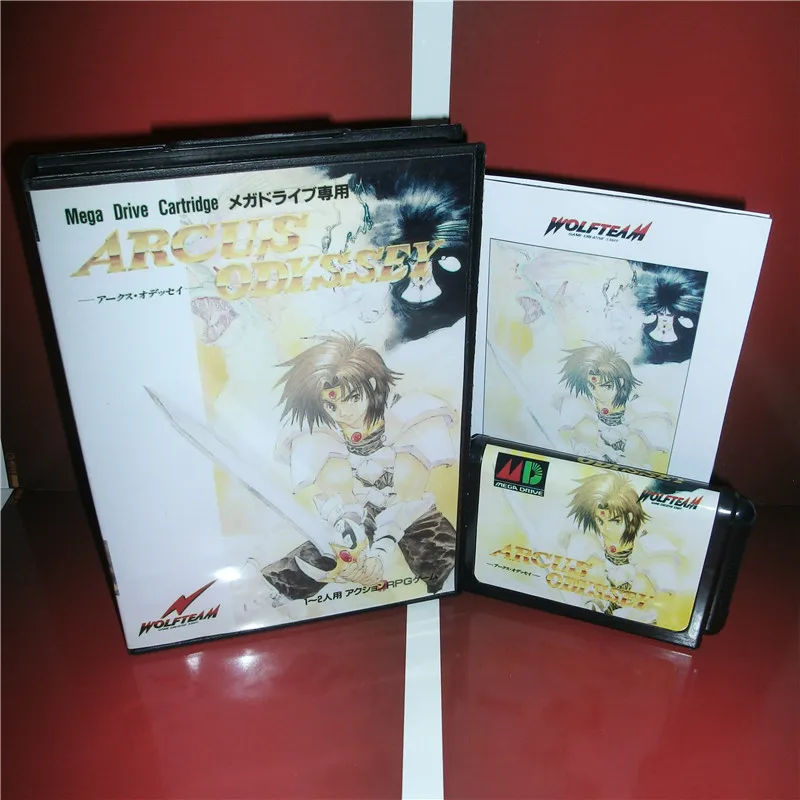 MD games card Arcus Odyssey японская Обложка с коробкой и руководством для MegaDrive Genesis