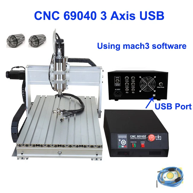 CNC6040 3Axis USB ЧПУ 6040z 2.2KW 4 оси Фасонная фреза по металлу USB фрезерный гравер машина для резки по дереву, Алюминий DIY резьба стабильный независимых езды на автомобиле - Цвет: CNC6040 3Axis USB