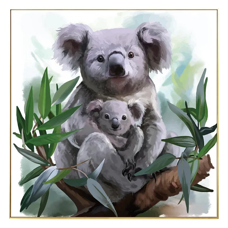 Nature Cute Koala and Koala Baby Poster Canvas Painting Wall