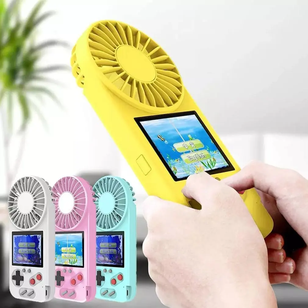

Handheld Game Console with USB Fan Color Display 500 in 1 Game Console Retro Game Console with Mini Personal Fan for Kids Adults