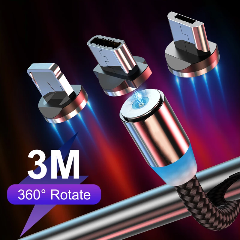 Магнитный кабель Micro USB Type-C для быстрой зарядки магнитное зарядное устройство