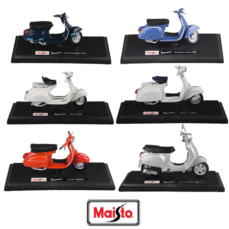 

Скутер Maisto 1:18 14 стилей Piaggio модель Vespa Мотоцикл Vespa модель римские праздничные коллекционные подарки