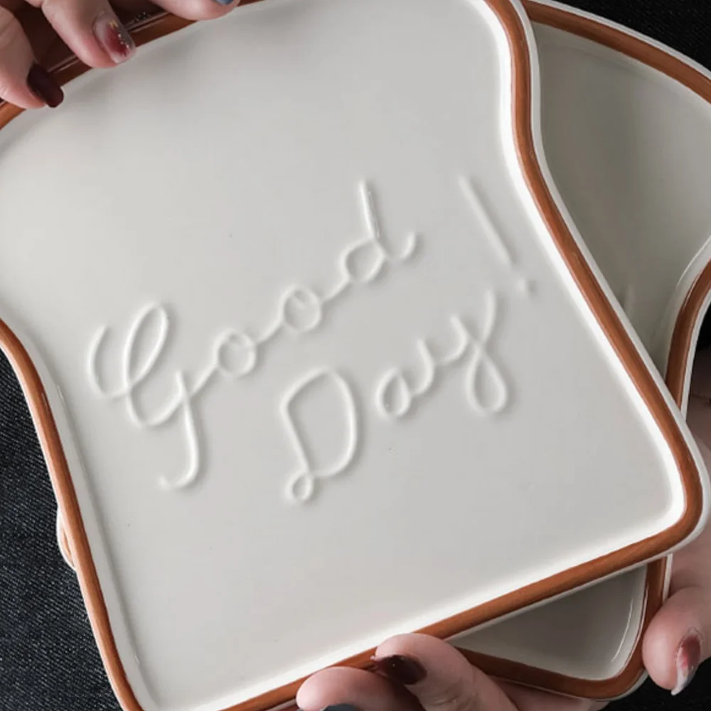 

Toast Ceramic Plates Посуда Bread Snack Tray Dishs Lovely Breakfast Flower Pattern Plateau For Kicthen Тарелки Для Еды