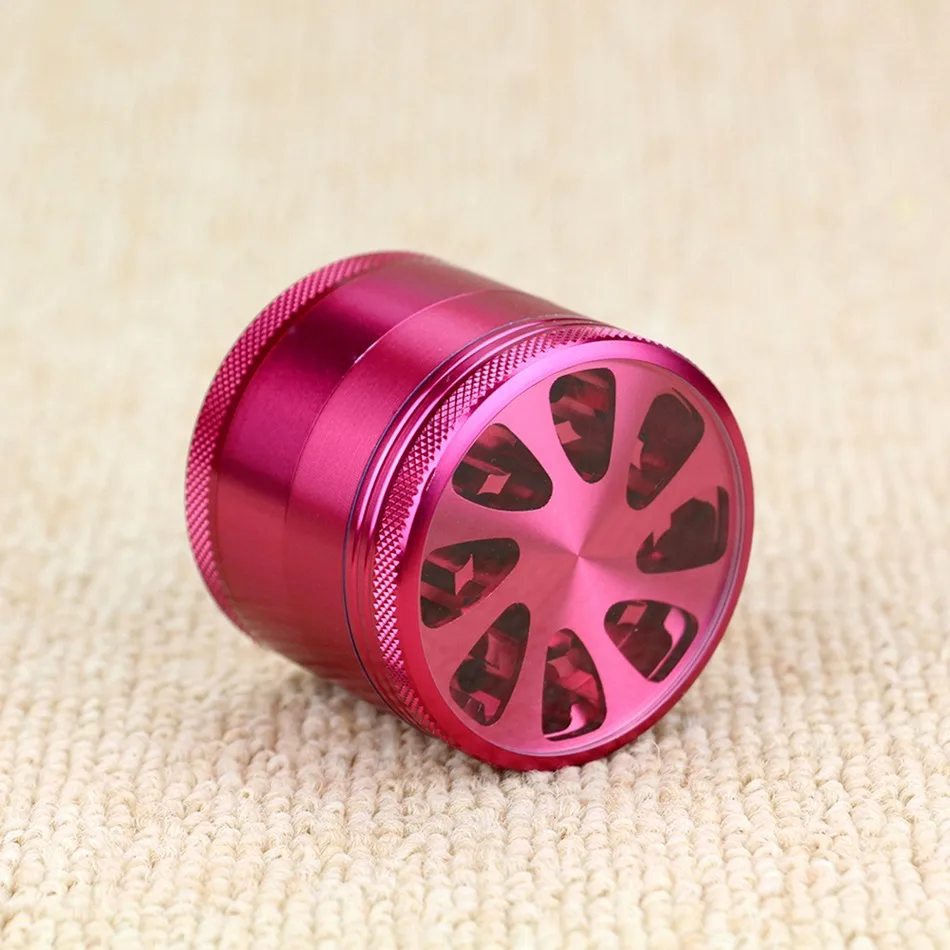 Классическая мельница, металлическая мельница 63 мм, диам, 4 части, точильщик для табака, ручная мельница для трав, курительная мельница, инструмент для курения - Цвет: 55mm Red