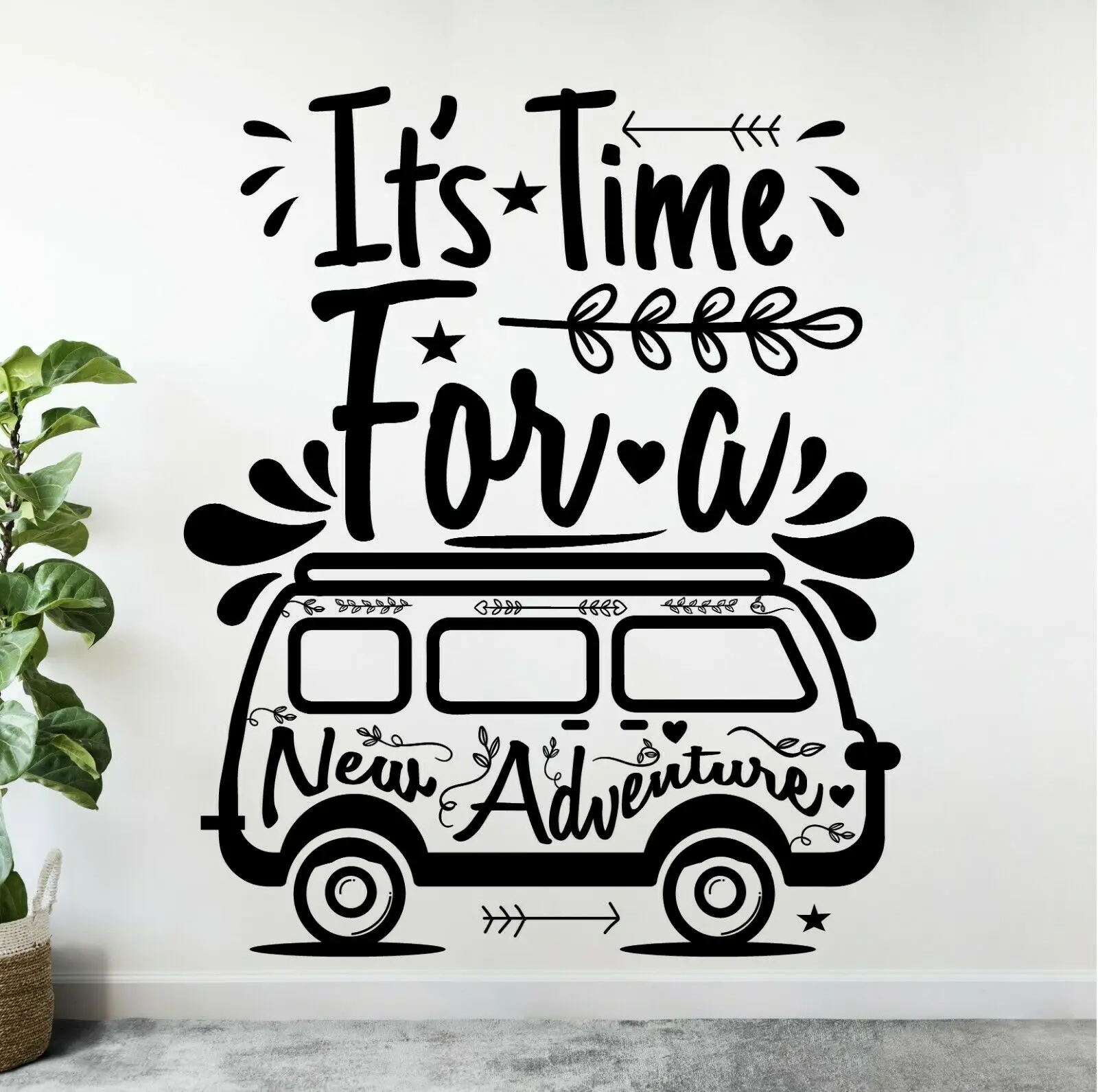 Travel Bus Camper Wall Decals Quotes Its Time For A New Adventure Wall Sticker Vinyl for Home Travel Agency Decoration X411