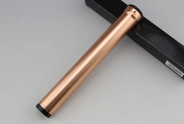 Gold COHIBA металлическая нержавеющая сталь одна сигарета трубка держатель для путешествий Humidor портсигар коробка с увлажнителем табак хранения - Цвет: Gold