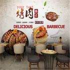 Пользовательский корейский стиль тема Ресторан пейзаж настенная бумага ручной Корейский барбекю фон промышленный Декор Настенные обои 3D