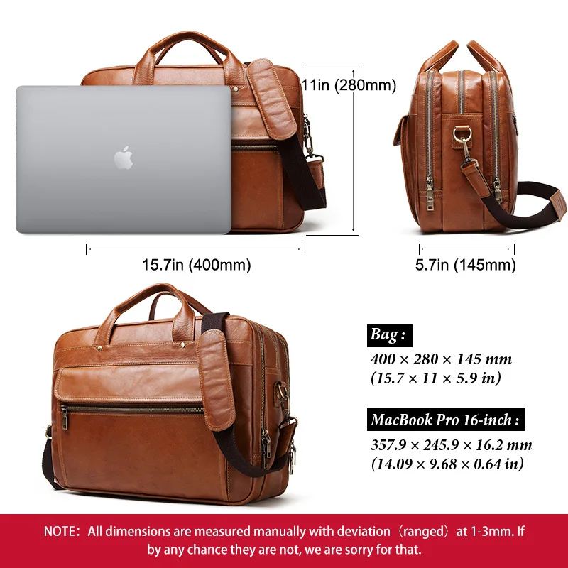

KAVIS Men's Bag GenuineLeather Briefcase Men Business Bag For 15" Laptop Quality Leather Shoulder Messenger Bags Male for Travel