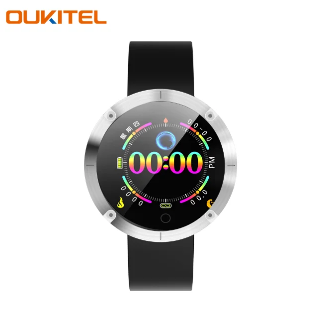 Silver OUKITEL W5 Смарт часы монитор сердечного ритма IP68 Водонепроницаемый фитнес-трекер Smartband спортивные часы Шагомер Умные часы - Цвет: Silver