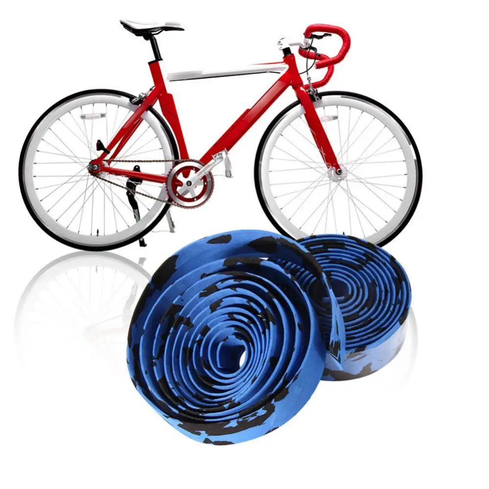 

2Pcs Hot Sale Rubber Sponge Cycling Road Bike Sports Bicycle Handlebar Rubber Tape Wrap with 2 Bar Plug For Bike Accessories