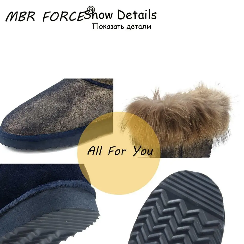 Женские зимние сапоги из натуральной кожи MBR FORCE лидер продаж 2018 100% натуральные
