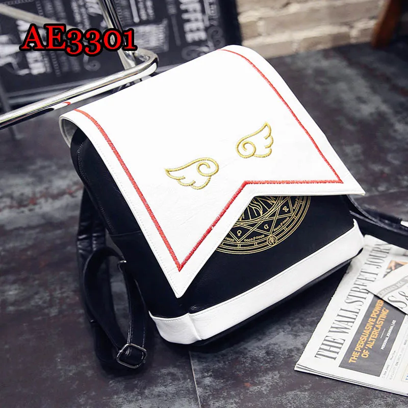 

Sakura Card Captor KINOMOTO Sakura School Bag Backpack Magical Card Bag Halloween Carnival Cosplay Bag AE3301