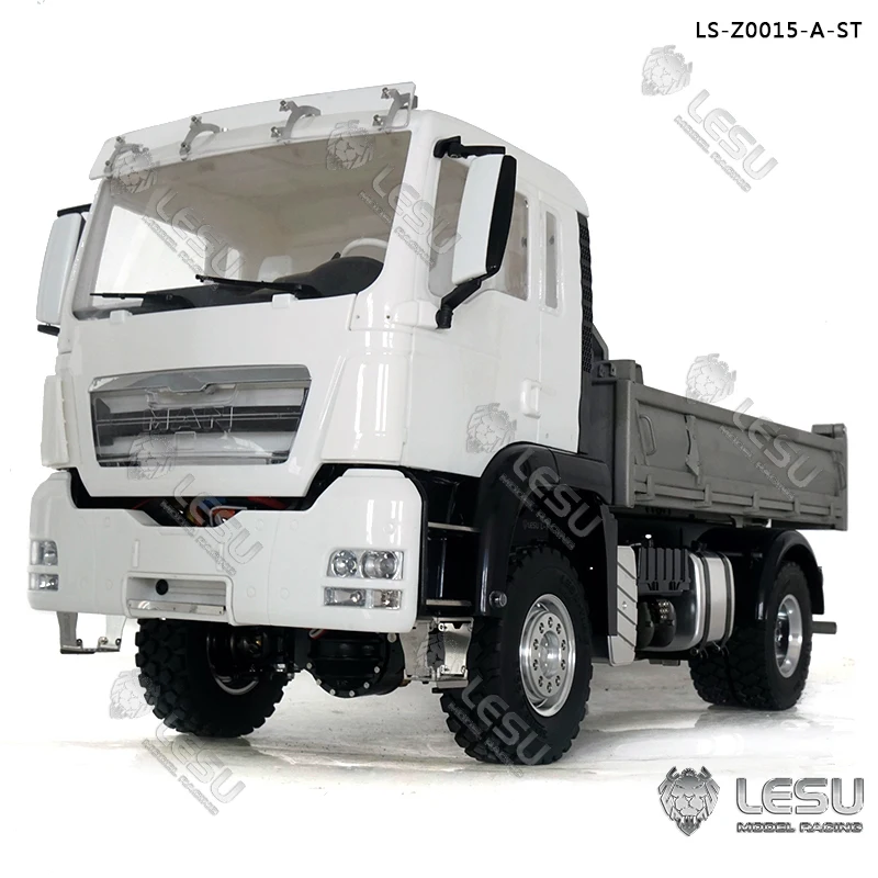 

LESU 1/14 Hydraulic RC Dumper Truck Metal 4*4 Chassis MAN TGS Remote Control Car Model Light Sound Motor ESC Toys Christmas Gift