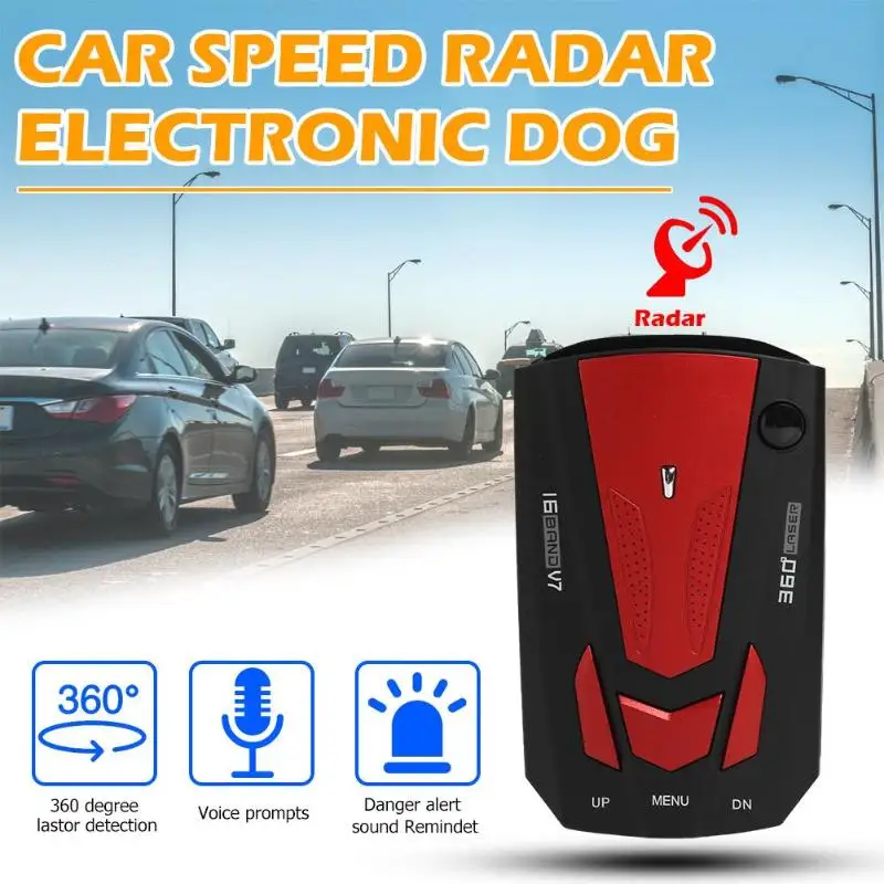 

V7 12V Car Radar Detector English Russian Vehicle Auto Digital Speed Control Voice Alert Warning Speed Control X K Ka Band