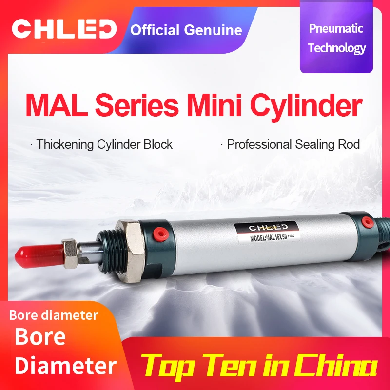 CHLED MAL цилиндр MAL Серии Мини Пневматический Cylinder16/20/25/32 мм Диаметр 25-300mmStroke двойного действия Алюминий Сплав воздушный цилиндр