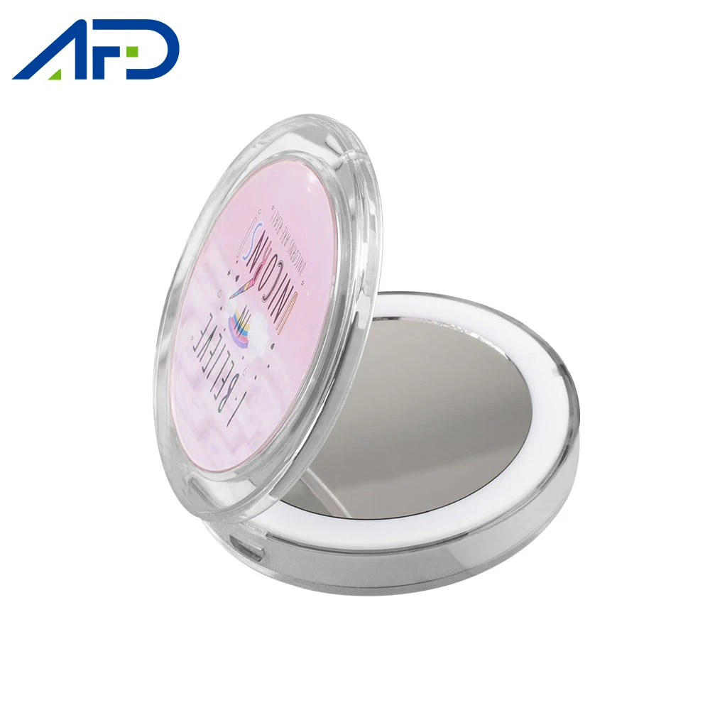 Светодиодный мини зеркало для макияжа портативное складное светодиодный