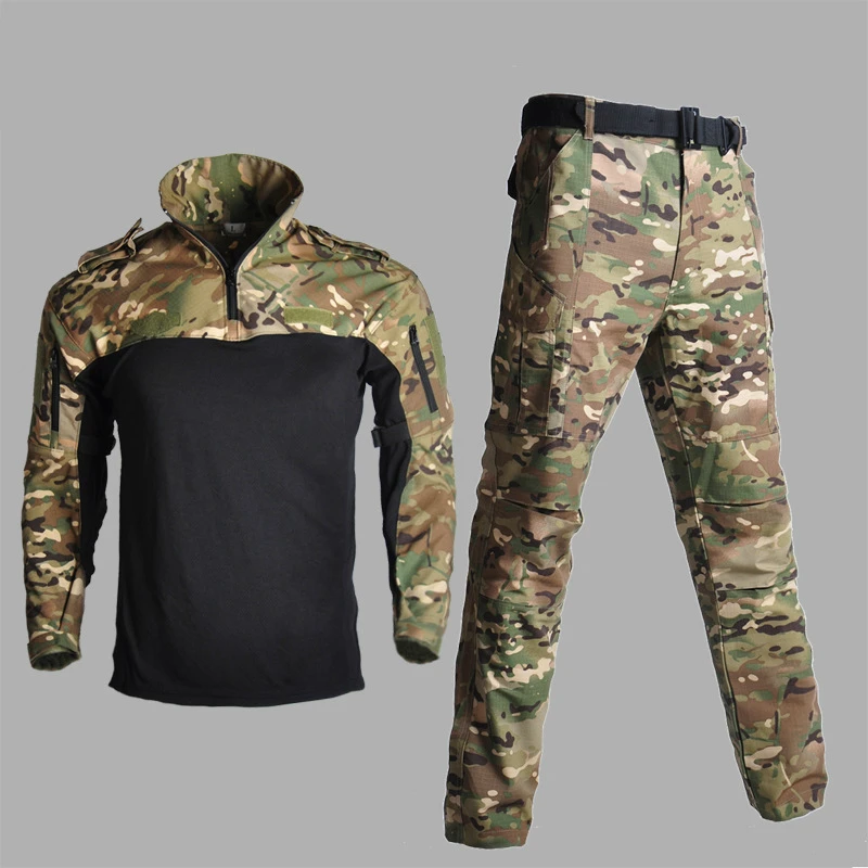 2 Pieces Tactical Camouflage Military Uniform Clothes Suit Men US Army Clothes Military Combat Shirt + Cargo Pants Men Clothing