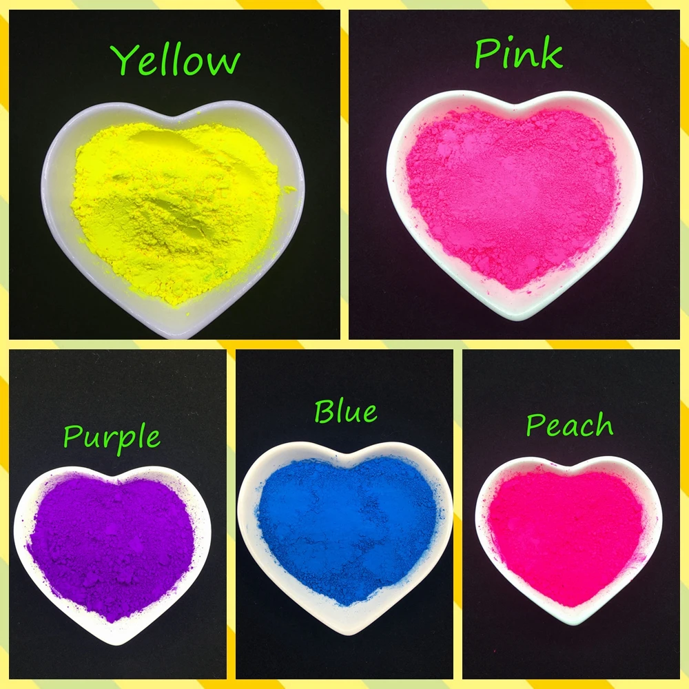 

Неоновый пигмент для дизайна ногтей, смешанные 5 цветов, 20 г на цвет, украшения для ногтей, флуоресцентный эффект, блеск для ногтей, флуоресце...