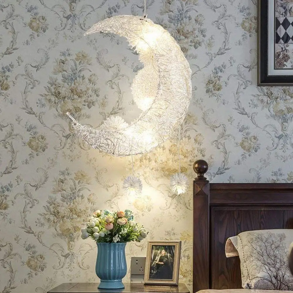 

Moon LED Star Chandelier Bedroom Girl Room Kids Room Chandelier Modern Style Decor Pendant Lamp G4 Children Lustres Hanging Lamp
