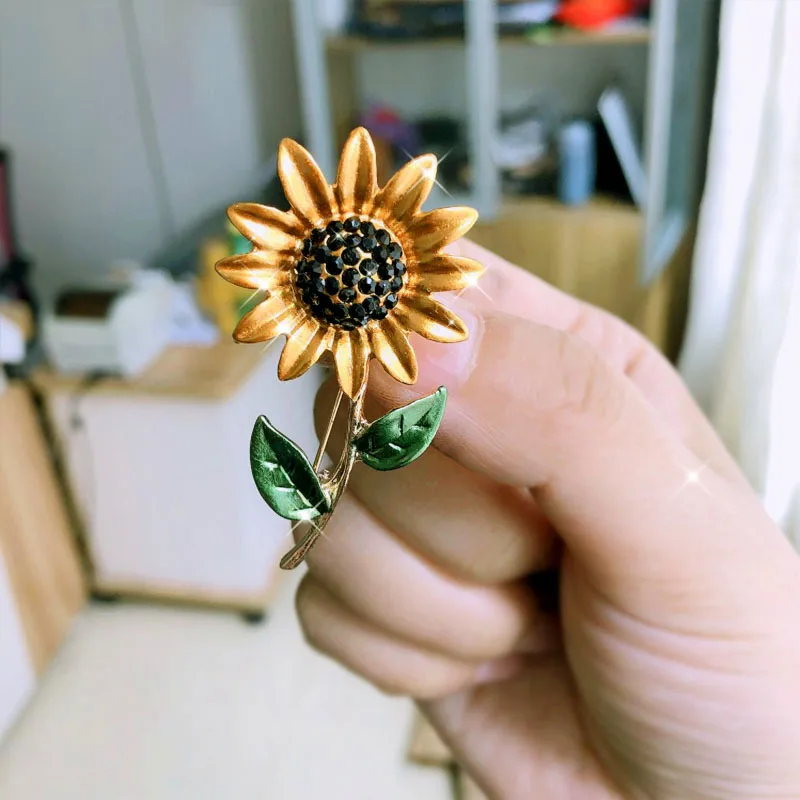 KingDeng Sunflower Brooches for Women Accessories Enamel Pins Kids Jewelry Cute Pin Trendy Lapel Fashion Gifts Men | Украшения и
